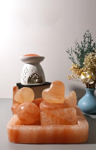 2 Pcs Himalayan Salt Hot Massage Stones Cold Stones Set Warm Rocks Kit for Facial SPA 3.14 * 3.14in - size: ROUND SHAPE