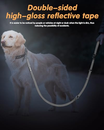 Hands Free Dog Leash, Multifunctional Crossbody Dog Leash - color: Grey, size: Large-5.9-9.5ft