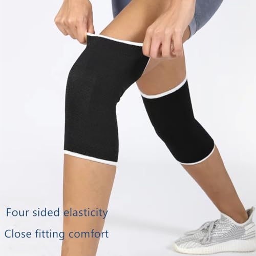 Knee Compression Sleeve, Knee Brace Knee Support for Men Women - color: White edge, Medium