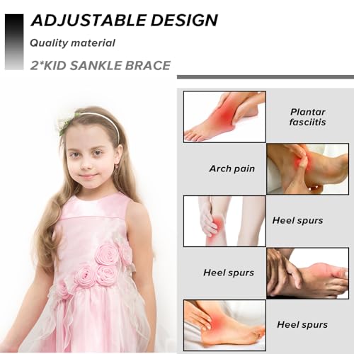CIATBYYJ 2 Pair Kids Ankle Brace Stabilize Joints, Child Ankle Support Compression Sleeves,Knitted Ankle Support Brace Ankle Sleeve for Jogging Running Gymnast Fitness 7-12 Years Boys Girls (Black) - color: Black