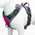No Pull Dog Harness, No-Choke Soft Padded Reflective Dog Vest Harness with Front Clip & Top Handle, 2 Quick-Release Buckles, Adjustable for Small Medium Large Dogs - color: Pink/Turquoise, size: X-Small
