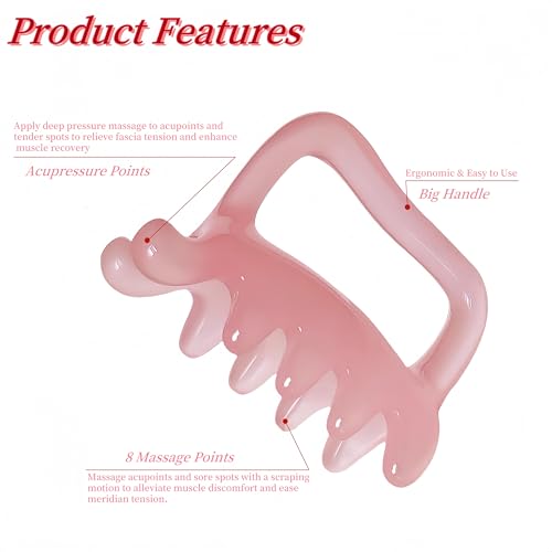 WONDERSKY Fascia Massage Tool for Cellulite & Myofascial Release - Premium Resin Body Massager Blaster for Muscle Knots, Trigger Points, Lymphatic Drainage & Pain Relief Pink
