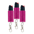 Pepper Spray for Women, Mini Bling Keychain, 12-Ft Range, Quick Release - color: Rose Red
