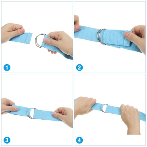 PATIKIL Yoga Strap for Stretching, Cotton Yoga Belt with Adjustable Metal D-Ring Buckle Stretch Band for Fitness Pilates - color: Dark Grey