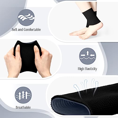 Zomiboo 2 Pcs Ankle Gel Sleeves Padded Sock Compression Brace Skating,Black - color: Black