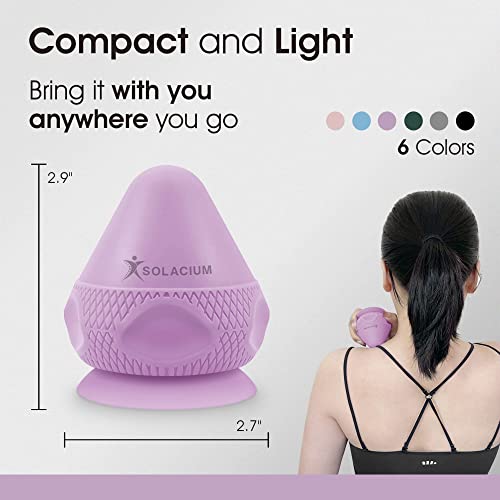 Solacium Mountable Massage Therapy Tool - Multi-Surface Suction Cup Wall Massage Tool for Sore Muscles, Myofascial Release, Stress Relief, Trigger Point and Deep Tissue Massage (Purple) - color: Purple