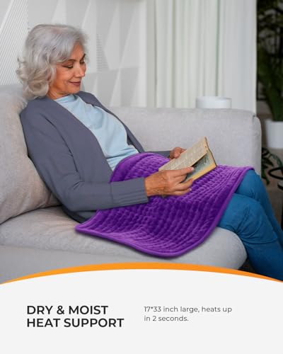 CooCoCo FSA Eligible 17 x 33 in Electric Heating Pad, Modena - color: 17"*33" Purple