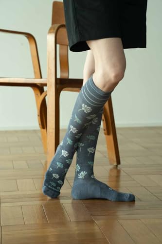 Sockwell Women's Field Flower Moderate Graduated Compression Sock - color: Denim, size: Small-Medium