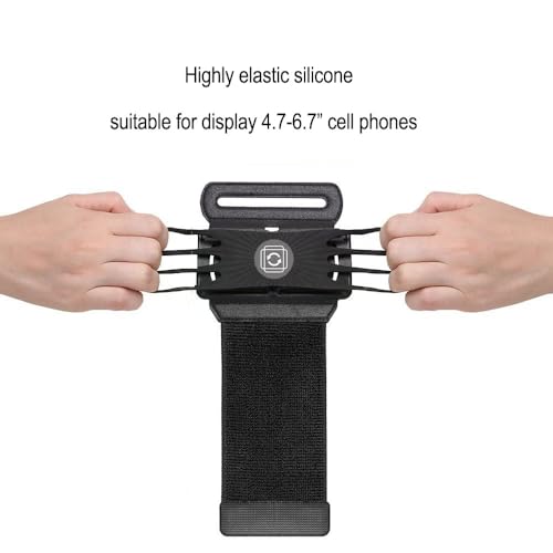 Wristband Cell Phone Holder, 360 Rotatable Running Forearm Armband for 4.7-6.7 Inch Smartphones, Compatible with iPhone 16 Pro/15/Pixel 9a/9 Pro/8a/Samsung Galaxy/Motorola Moto/Blu Phones (Blue)