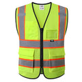 JKSafety Safety Vest for men women Hi Vis Vest with Pockets and Zipper High Visibility Reflective Vests BX320 - color: Yellow, size: Small
