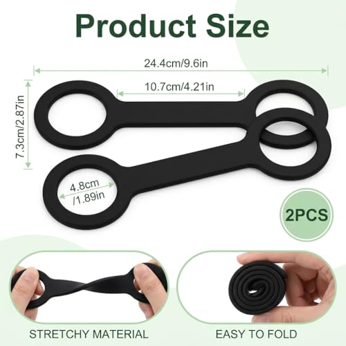 2 Pack Universal Silicone Water Bottle Non-Slip Handle Strap Carrier Grip