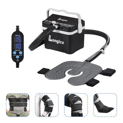Longice Cold Therapy Machine with Programmable Timer,Ice Therapy Machine,Cryotherapy Pain Relief System - color: Black