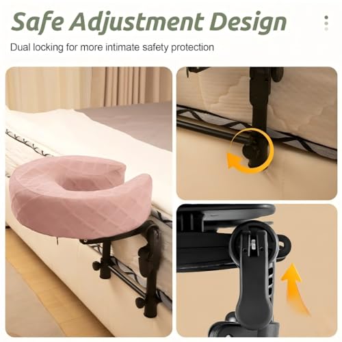 Massage Headrest for Bed, Head Holder & Face Cradle with Face Down Pillow - color: Pink, size: Standard