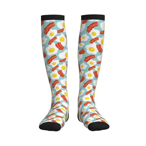 Crazy Fun Compression Socks, Unisex Knee High Support Socks - color: Bacon