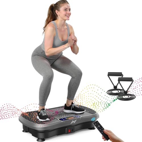 AXV Vibration Plate Exercise Machine Fitness Platform Body Vibrating Board - color: SLIM.GRAY