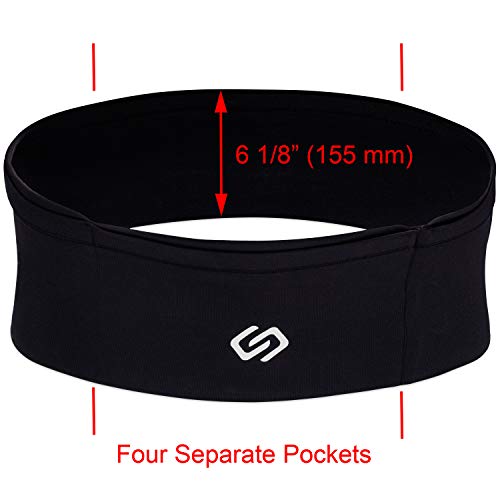 Sporteer VersaMax Running Belt, Anti-Theft Travel Money Band, Black, L - color: Black, size: Large