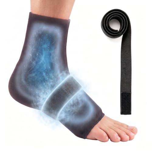 Ankle Ice Pack Wrap for Swelling & Sprained Ankle — Reusable Hot Cold Therapy Foot Sleeve for Plantar Fasciitis, Achilles Tendonitis & Foot Pain Relief L - size: L
