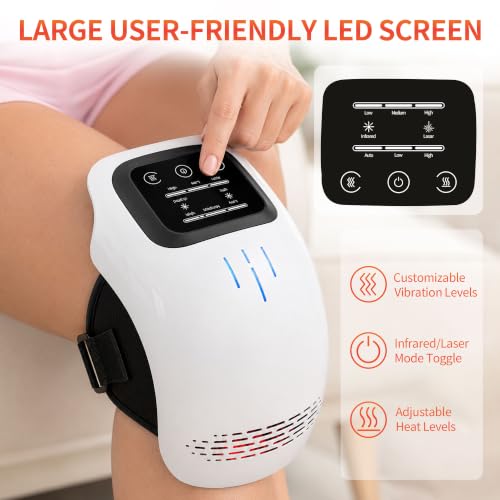 Cordless Knee Massager with Heat and Vibration for Pain Relief