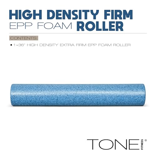 TONE Fitness Firm High-Density Foam Roller for Exercise, Massage & Recovery - color: Blue, size: 36 Inch