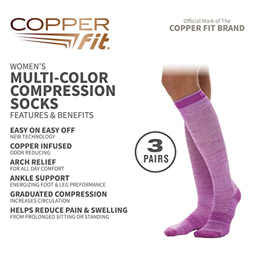 Copper Fit Energy Women's Easy-On/Easy-Off Knee High Compression Socks