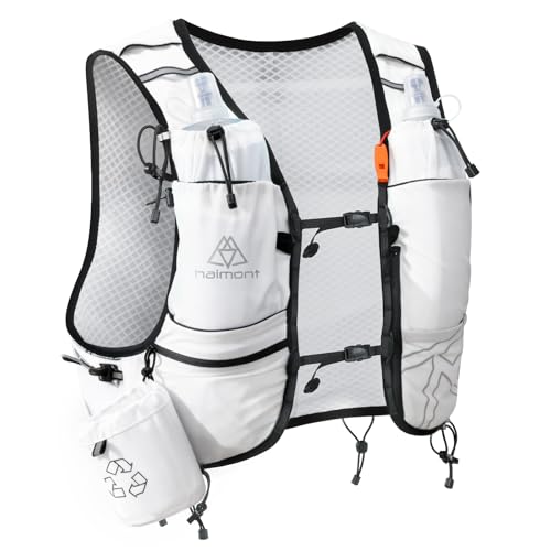 Haimont 8L Trail Running Hydration Vest with Soft Flasks - color: White, size: Small