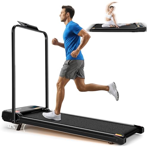 ANCHEER Walking Pad with Incline - Under Desk Treadmill with Handle Bar - color: BBlack