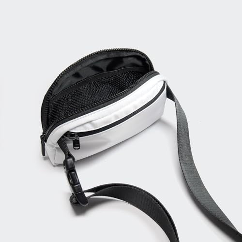 Pander Nylon Fanny Pack for Women, Two-Way Zipper Crossbody Bag - color: White
