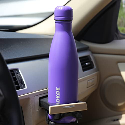 BJPKPK 17 oz Insulated Water Bottle, Stainless Steel Flask, Leak Proof - color: A-Midnight black, size: 17 Ounces