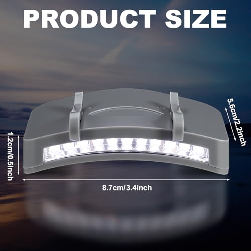 Mudder 2 Pcs Grey Hat Light Clip on Battery Powered 11 LED Cap Flashlight - color: Gray, size: 11 LED