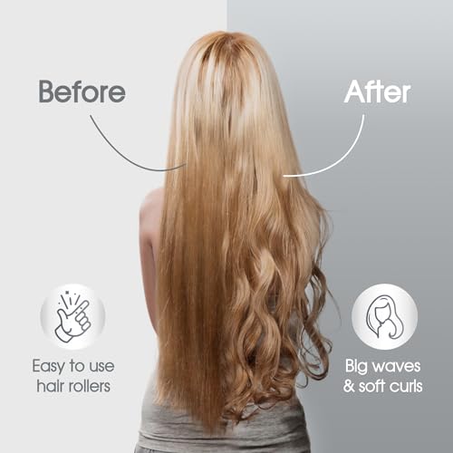 26 pcs Self-Grip Ceramic Thermal Hair Rollers for Women Blowout Look - color: Black