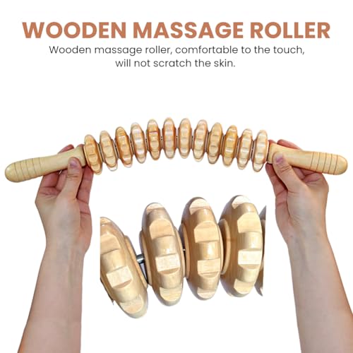 2pcs Wood Massage Roller,Manual Wooden Fascia Massage Tool