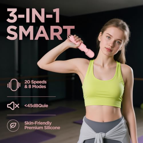Personal Massager - 4H Max Runtime & Ultra-Quiet - Waterproof - 20 Modes 8 Speeds for Deep Tissue Back Massage, Post-Workout Recovery and Neck Muscle Relaxation(Pink) - color: Pink