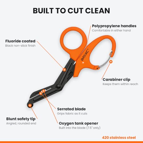 Trauma Shears 2 Pack with Clip, Nurse Scissors (Black & Brown, 19cm) - color: Black & Brown, size: 19cm