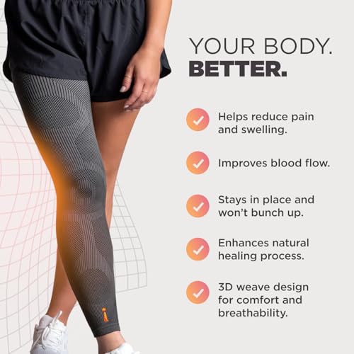 Incrediwear Leg Sleeves – Infrared Full Leg Sleeves for Men and Women - color: Charcoal, size: Small (Pack of 1)
