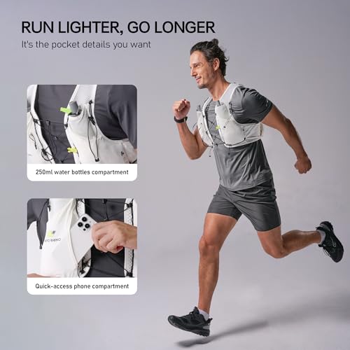 N NEVO RHINO Running Hydration Vest with 2 TPU 250ml Soft Flasks - color: White, size: Small