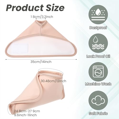 2Pcs Castor Oil Pack Wrap for Ankle Adjustable Reusable Feet Brace Anti Oil Leak Organic Breathable Acrylic Flannel Castor Compress for Women Ankle Support Plantar Fasciitis Pain Relief