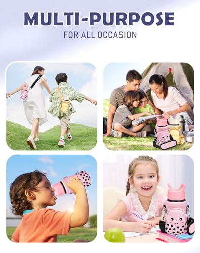 Miss Adola Kids Water Bottle Carrier, 10-18 Oz - color: Milk Tea