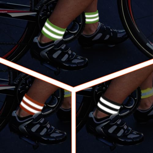 Tucnoeu 8pcs Elastic Ankle Strap,Cycling Reflective Ankle Band for Clothing