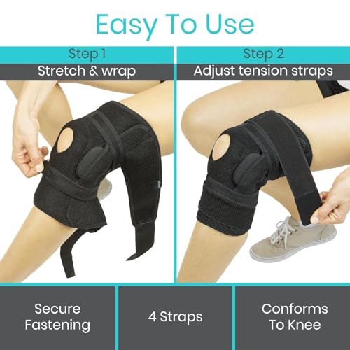 Vive Hinged Knee Brace - Relieves ACL, MCL, Meniscus Tear - Lightweight - color: Black, size: Medium