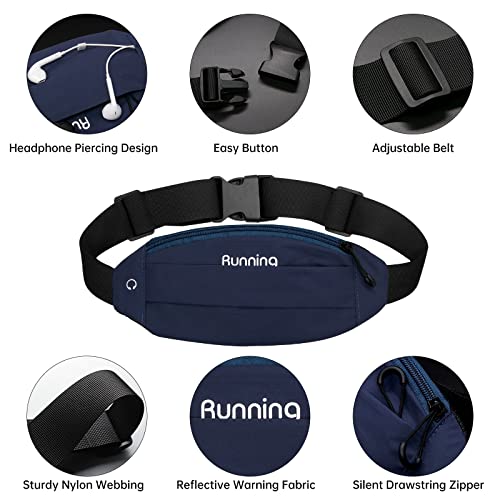 Long Keeper Running Reflective Belt Women Men Sport Walking Waist Pack Phone Holder Travelling Hiking Workout Gym Fanny Pack (Blue) - color: Blue
