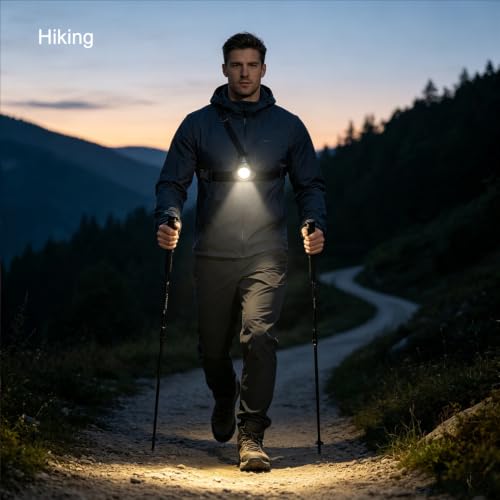 Suptig Running Lights for Runners, Running Vest Light for Night Walking Cycling Jogging Connected for Gopro Hero13/12/11/10/9/8/7/6/5, 2600mAh Built-in Rechargeable Battery Charging