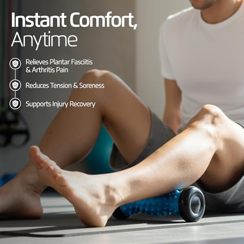 Logest Foot Massage Roller - for Trigger Point Therapy, Injury Rehabilitation & Deep Tissue Massage - Prevent Stiffness & Improve Strength - Silicon with Nodules (Orange - Blue - Green 3 Pack) - color: Orange - Blue - Green 3 Pack