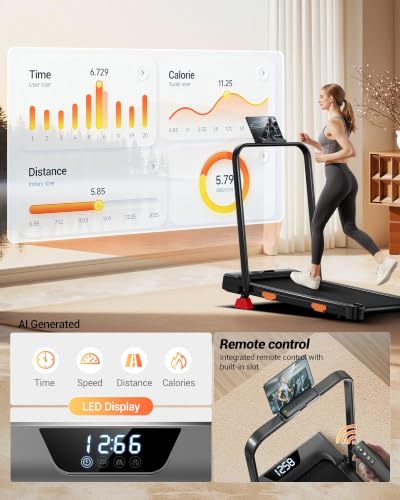 Walking Vibration Pad with 15% Incline Under Desk Treadmills for Home