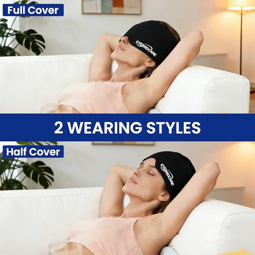 Migraine Relief Cap, Reusable Cold Compress Headband,1pcs - color: Black