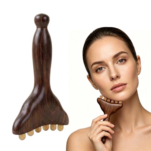OULIGET Wooden Gua Sha Facial Tool,Multifunctional Trigger Point Massage,Handheld Meridians Acupressure Tool,Used for Relaxing Face,Back,Neck and Shoulders