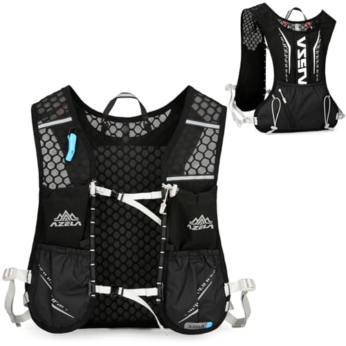 Azarxis Running Water Bottles Flask BPA Free Leakproof Hydration Vest Packs Waist Belt Replacement for Triathlon Marathon Hiking Cycling Climbing Runner - color: #3 Black (7L) - Only Running Vest