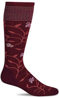 Sockwell Women's Full Sun Moderate Graduated Compression Sock Wide Calf Fit - color: Cranberry, size: Small-Medium Wide Calf