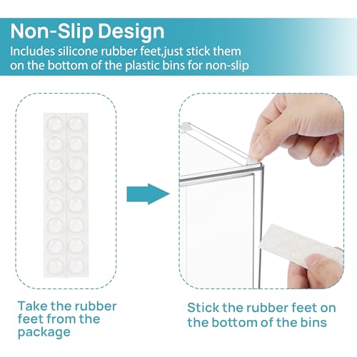 Vtopmart Clear Stackable Storage Drawers, 4 Pack Tall Plastic Organizers - style: High-4pack-Clear