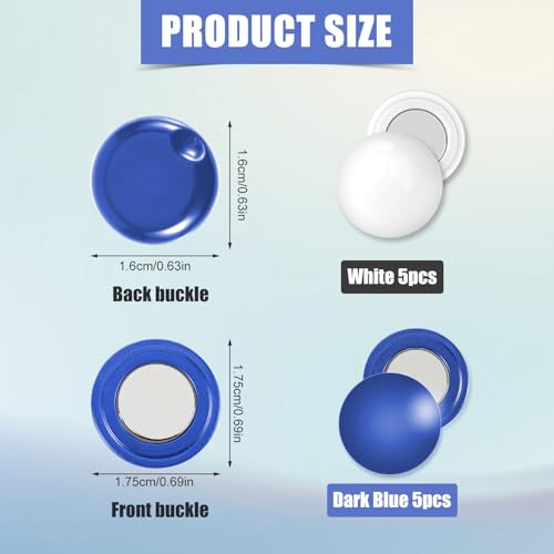 BOXOB 10 Pairs Magnetic Race Bib Clips, Marathon Race Number Buckle Running Bib Magnets Pins Holder for Runners Field Triathlon Cycling Competition (White & Dark Blue) - color: White & Dark Blue