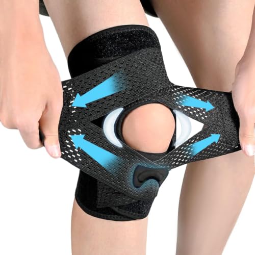 Knee Brace with Side Stabilizers & Patella Pad, Adjustable Compression Knee Support for Men & Women, Breathable Knee Sleeve for Running, Workout, Sports & Daily Support (XX-Large) - size: XX-Large